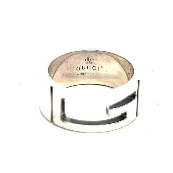 Gucci Estate Ring Size 5.5 Sterling Silver Height 8 mm G28 - Picture 6 of 11